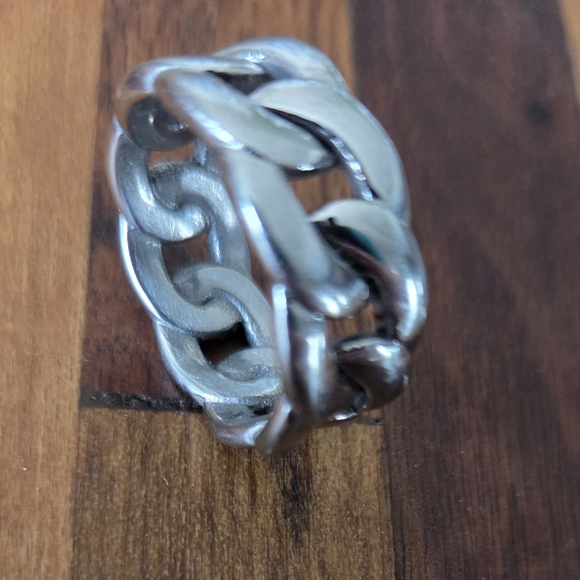 Elegatto Silver Cuban Link Chain Ring Size 10 Gift Box Included - Picture 6 of 8